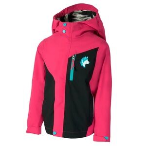 Shred Dog Akova Girls Ski Snowboard Jacket Pink Black Turquoise Hardshell Coat